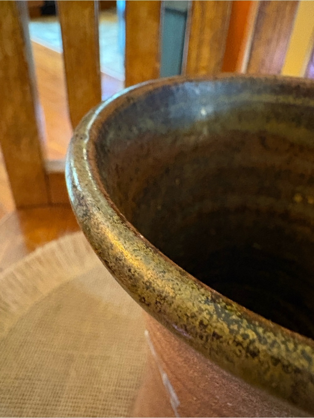 Vintage Tom Homann Signed Studio Art Pottery Vase Abstract Slip Trailing Design - Picture 5 of 14